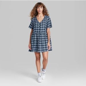 Wild Fable short sleeve button-front woven shirtdress